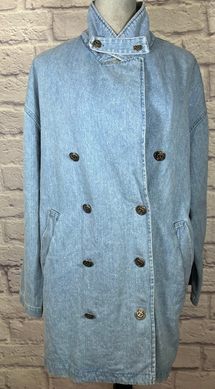 Vintage 90's Light Denim Nautical Style Peacoat Jacket